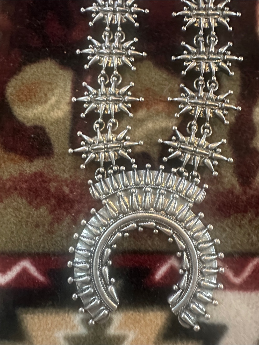 Lucky Brand Silver-Tone Multi-Strand Beaded squash blossom Necklace